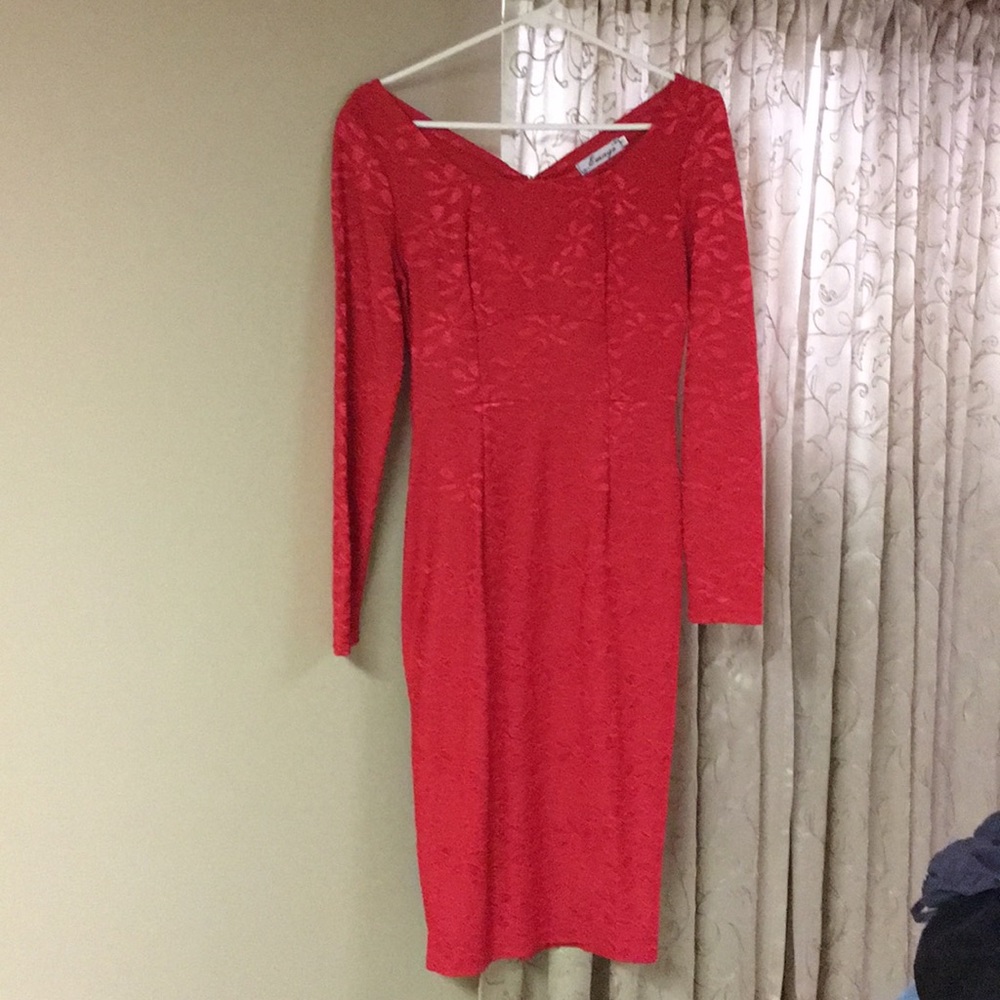 Beautiful pre owned Red lace dress worn 1 time.